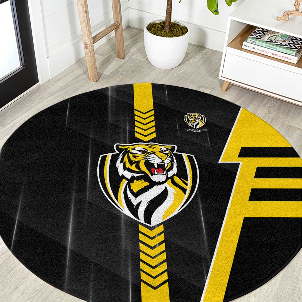 Richmond Tigers Round Carpet Modern Geometric Sports Graphic Style