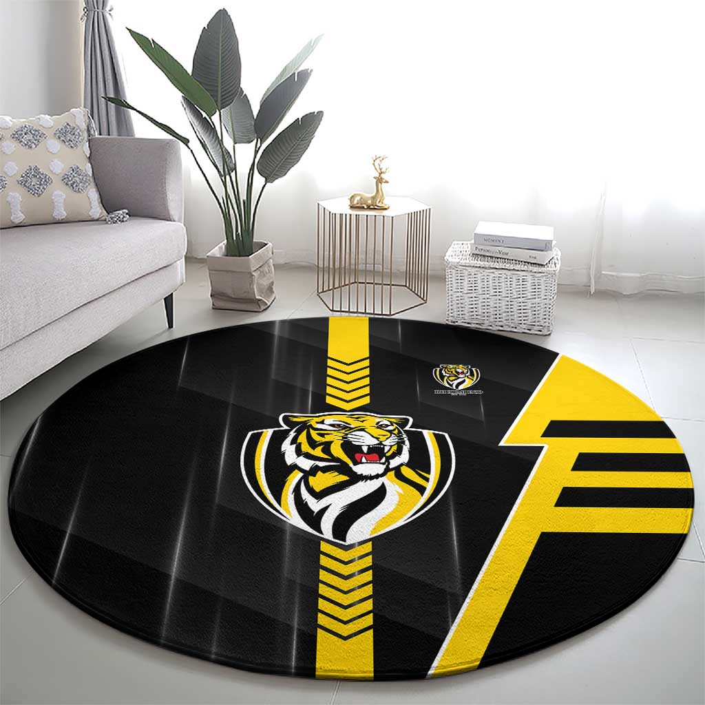 Richmond Tigers Round Carpet Modern Geometric Sports Graphic Style