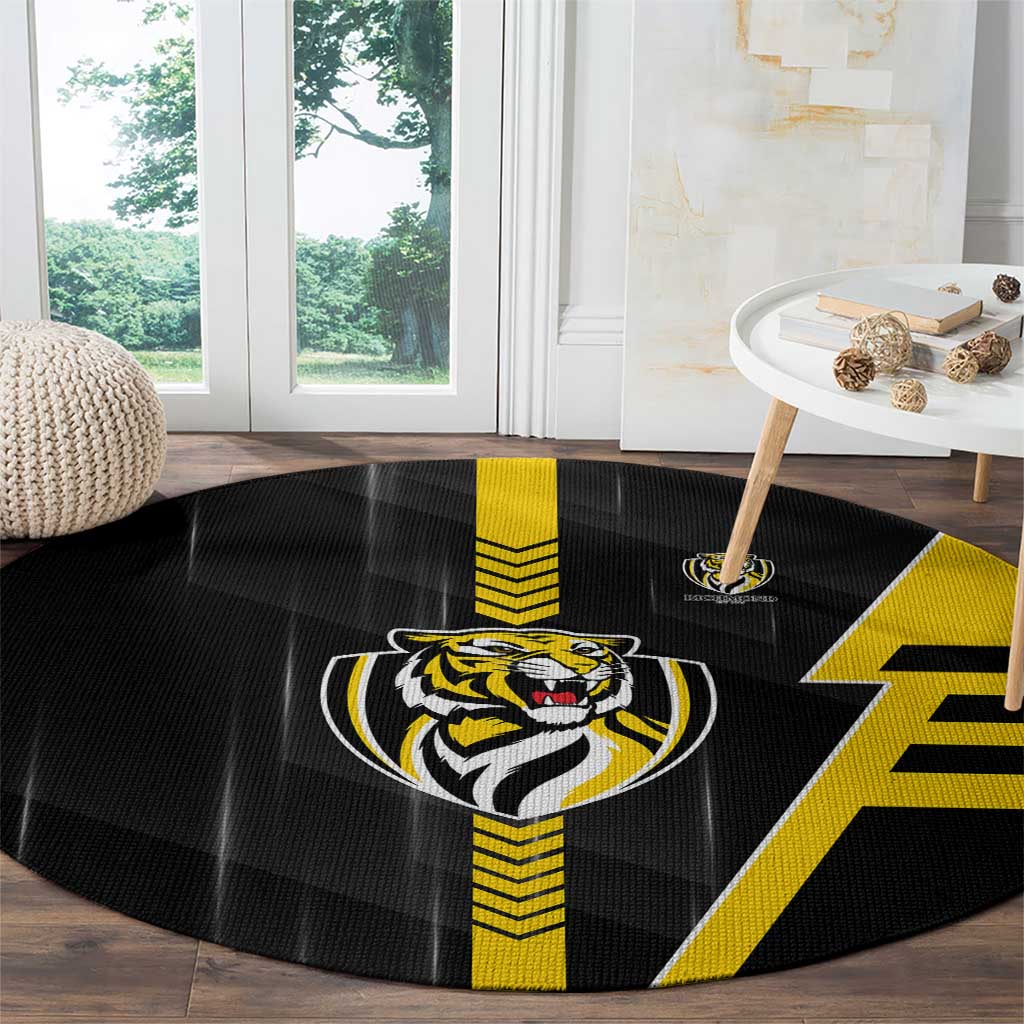 Richmond Tigers Round Carpet Modern Geometric Sports Graphic Style
