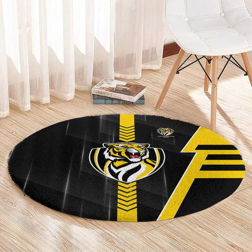 Richmond Tigers Round Carpet Modern Geometric Sports Graphic Style