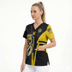 Personalized Richmond Tigers Scrub Top Modern Geometric Sports Graphic Style