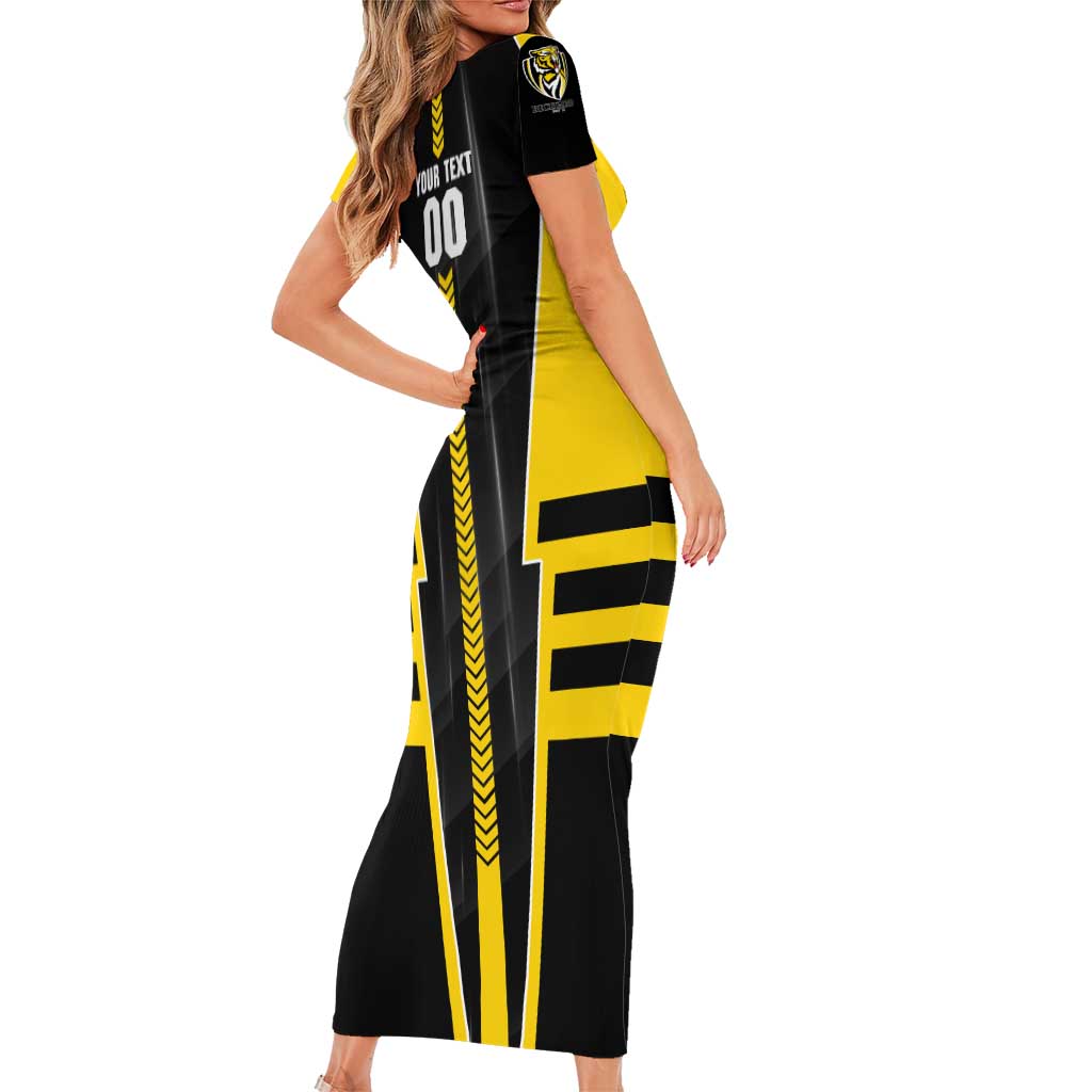 Personalized Richmond Tigers Short Sleeve Bodycon Dress Modern Geometric Sports Graphic Style