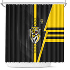 Richmond Tigers Shower Curtain Modern Geometric Sports Graphic Style