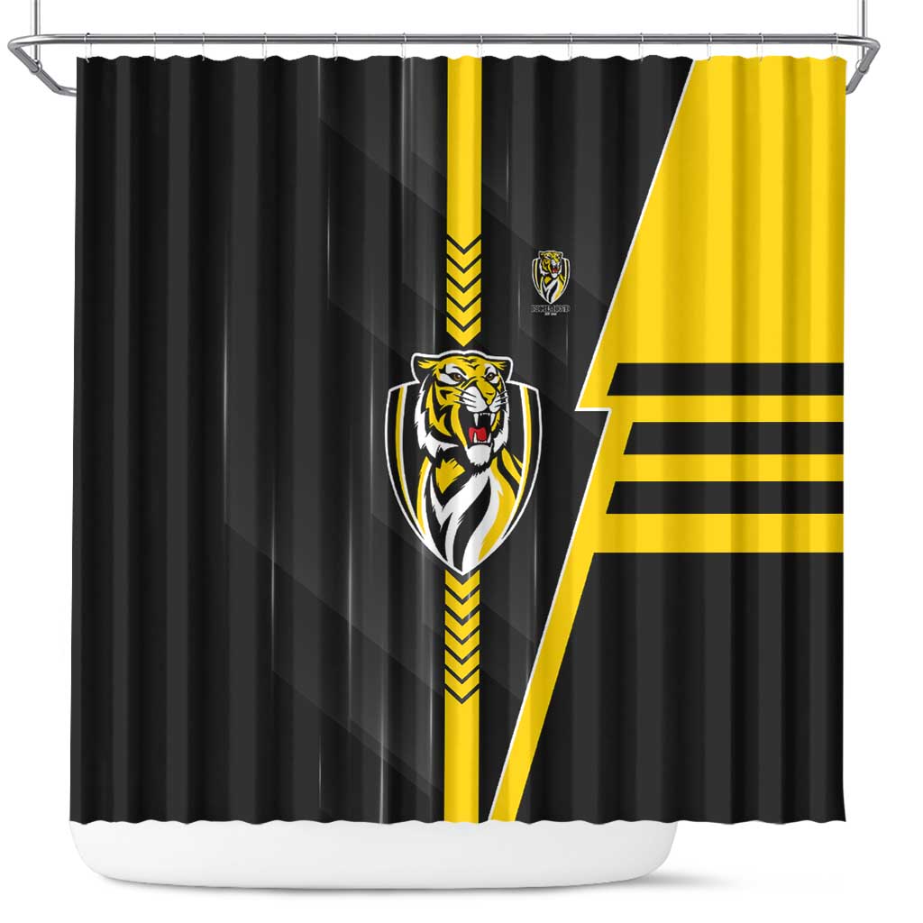 Richmond Tigers Shower Curtain Modern Geometric Sports Graphic Style