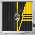 Richmond Tigers Shower Curtain Modern Geometric Sports Graphic Style