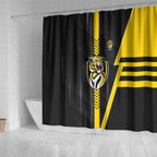 Richmond Tigers Shower Curtain Modern Geometric Sports Graphic Style