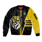 Personalized Richmond Tigers Sleeve Zip Bomber Jacket Modern Geometric Sports Graphic Style
