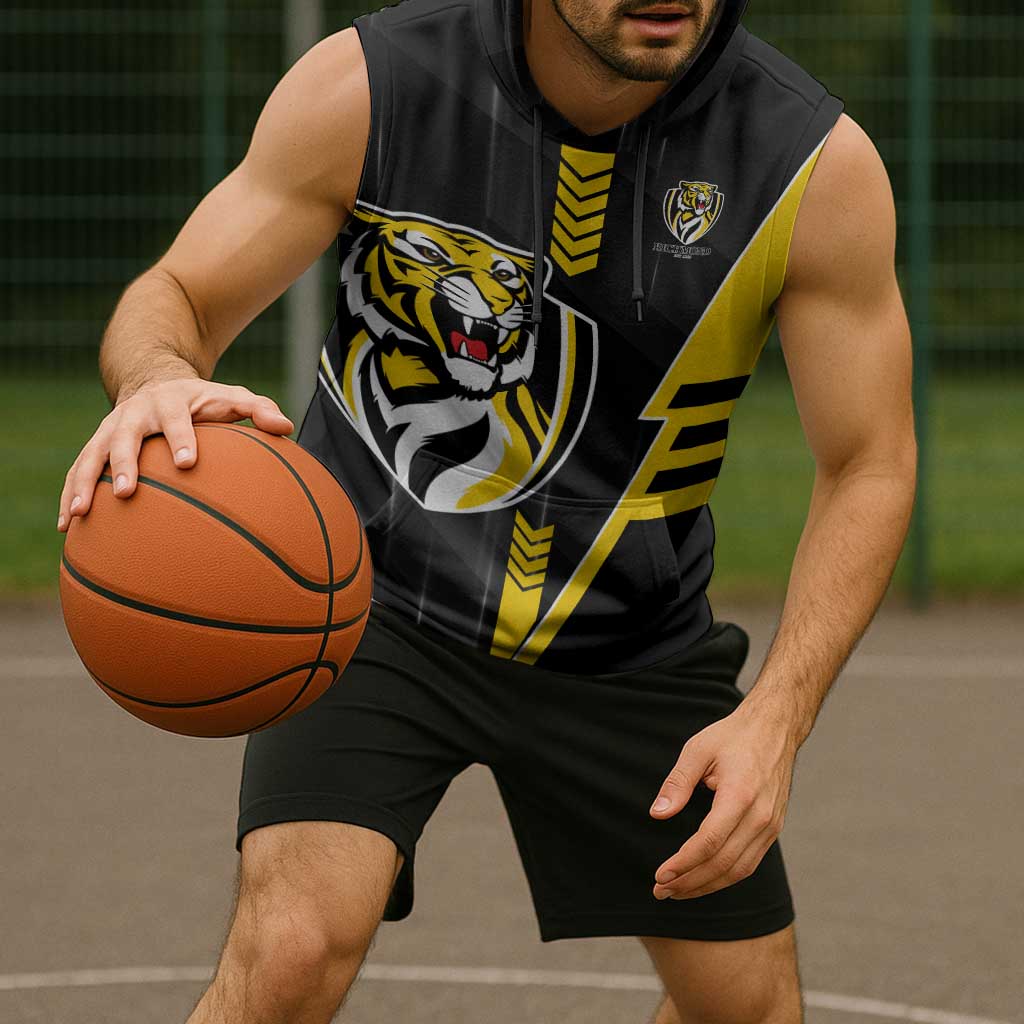 Personalized Richmond Tigers Sleeveless Hoodie Modern Geometric Sports Graphic Style