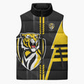 Personalized Richmond Tigers Sleeveless Puffer Jacket Modern Geometric Sports Graphic Style