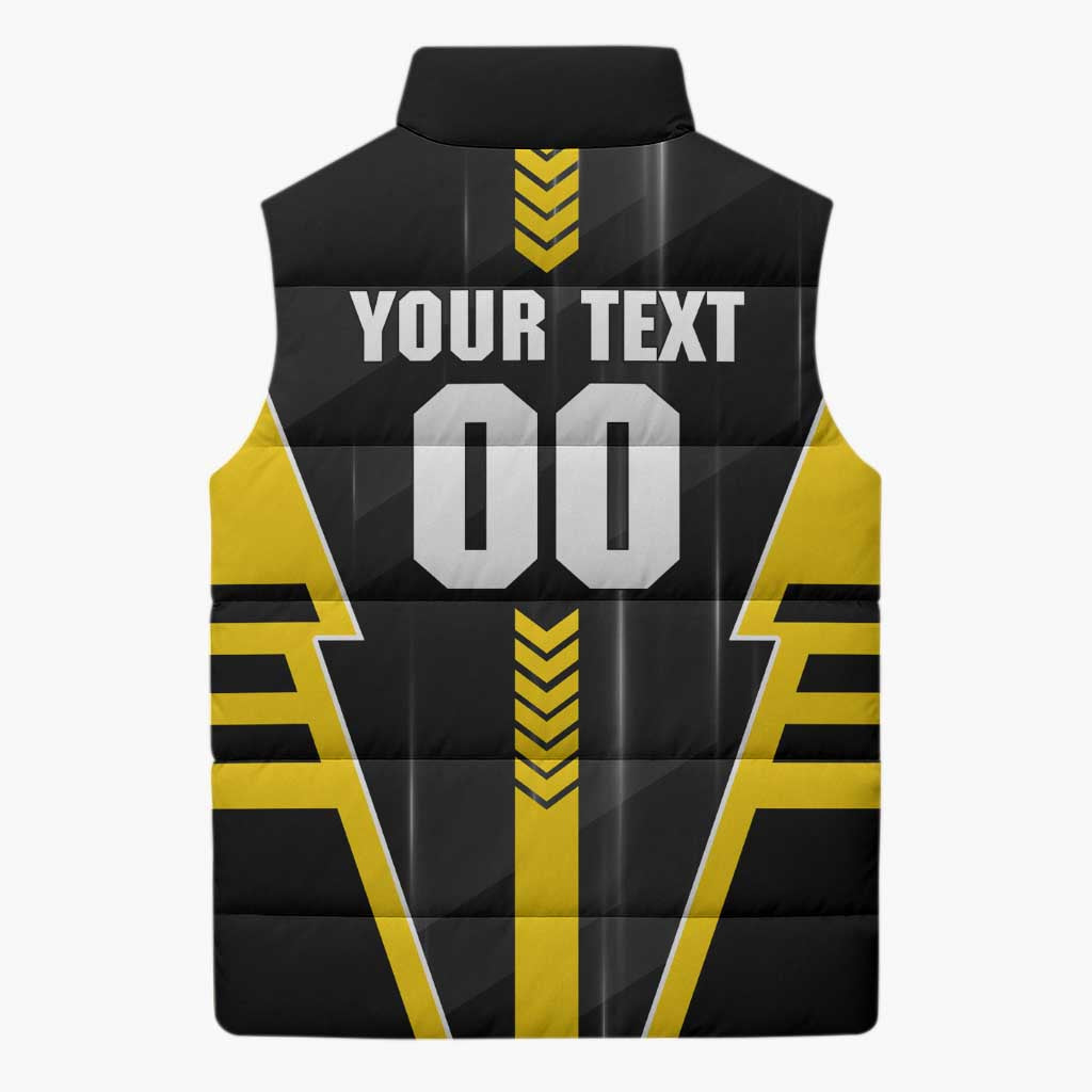 Personalized Richmond Tigers Sleeveless Puffer Jacket Modern Geometric Sports Graphic Style