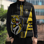 Personalized Richmond Tigers Sleeveless Puffer Jacket Modern Geometric Sports Graphic Style