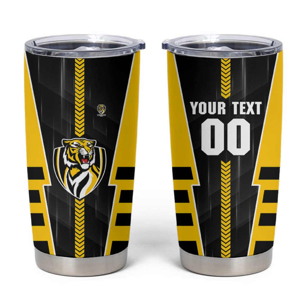 Personalized Richmond Tigers Tumbler Cup Modern Geometric Sports Graphic Style