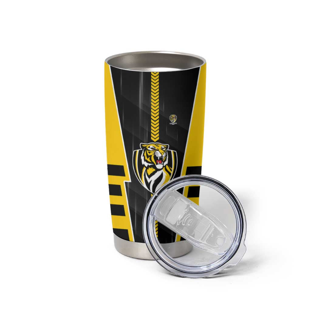 Personalized Richmond Tigers Tumbler Cup Modern Geometric Sports Graphic Style