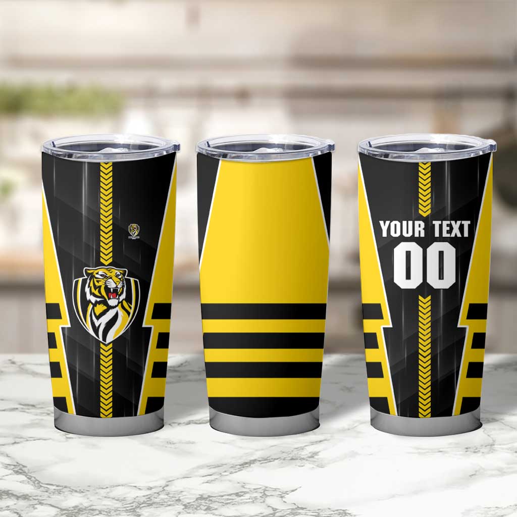 Personalized Richmond Tigers Tumbler Cup Modern Geometric Sports Graphic Style