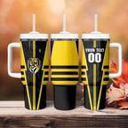 Personalized Richmond Tigers Tumbler With Handle Modern Geometric Sports Graphic Style