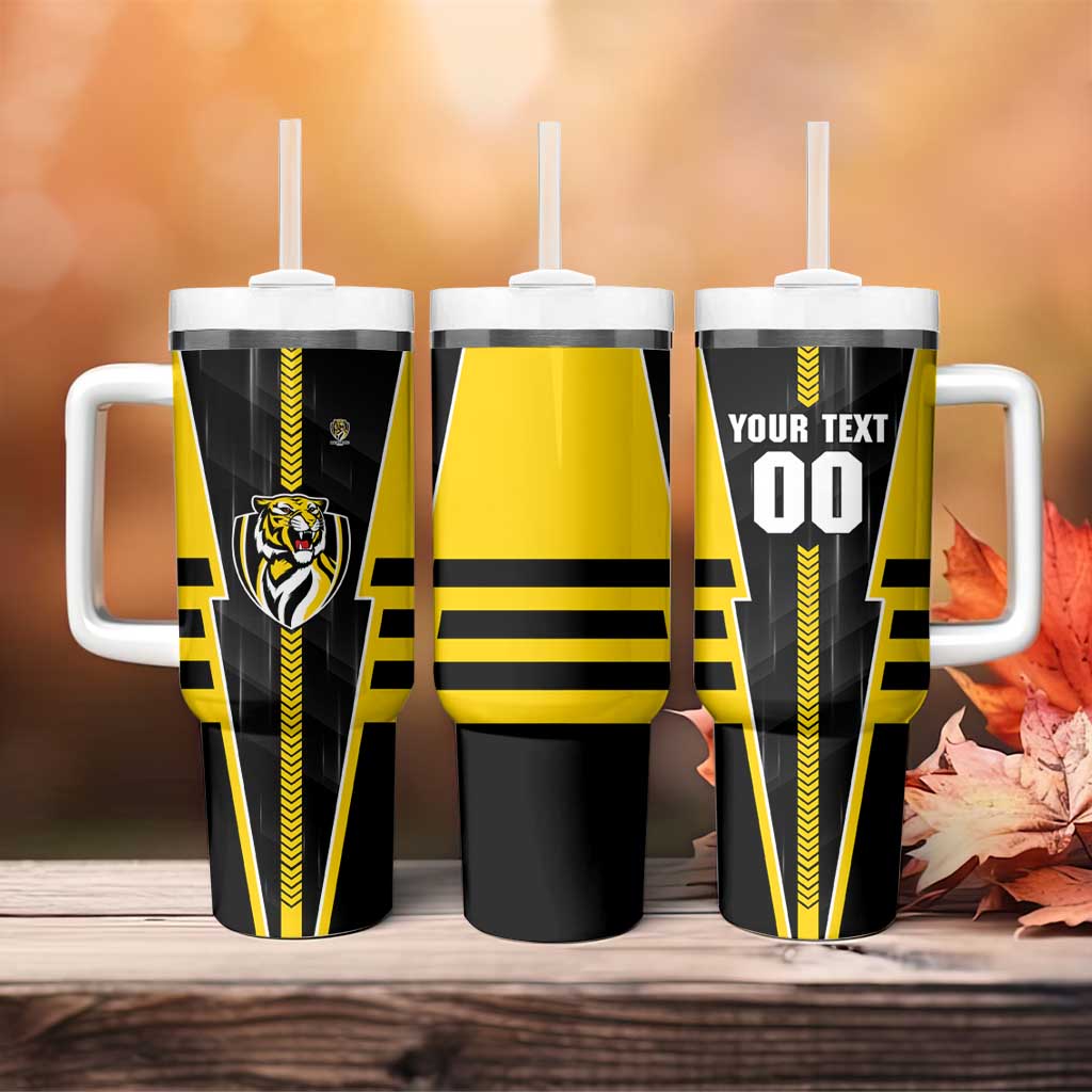 Personalized Richmond Tigers Tumbler With Handle Modern Geometric Sports Graphic Style