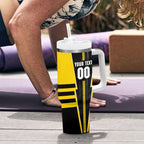 Personalized Richmond Tigers Tumbler With Handle Modern Geometric Sports Graphic Style