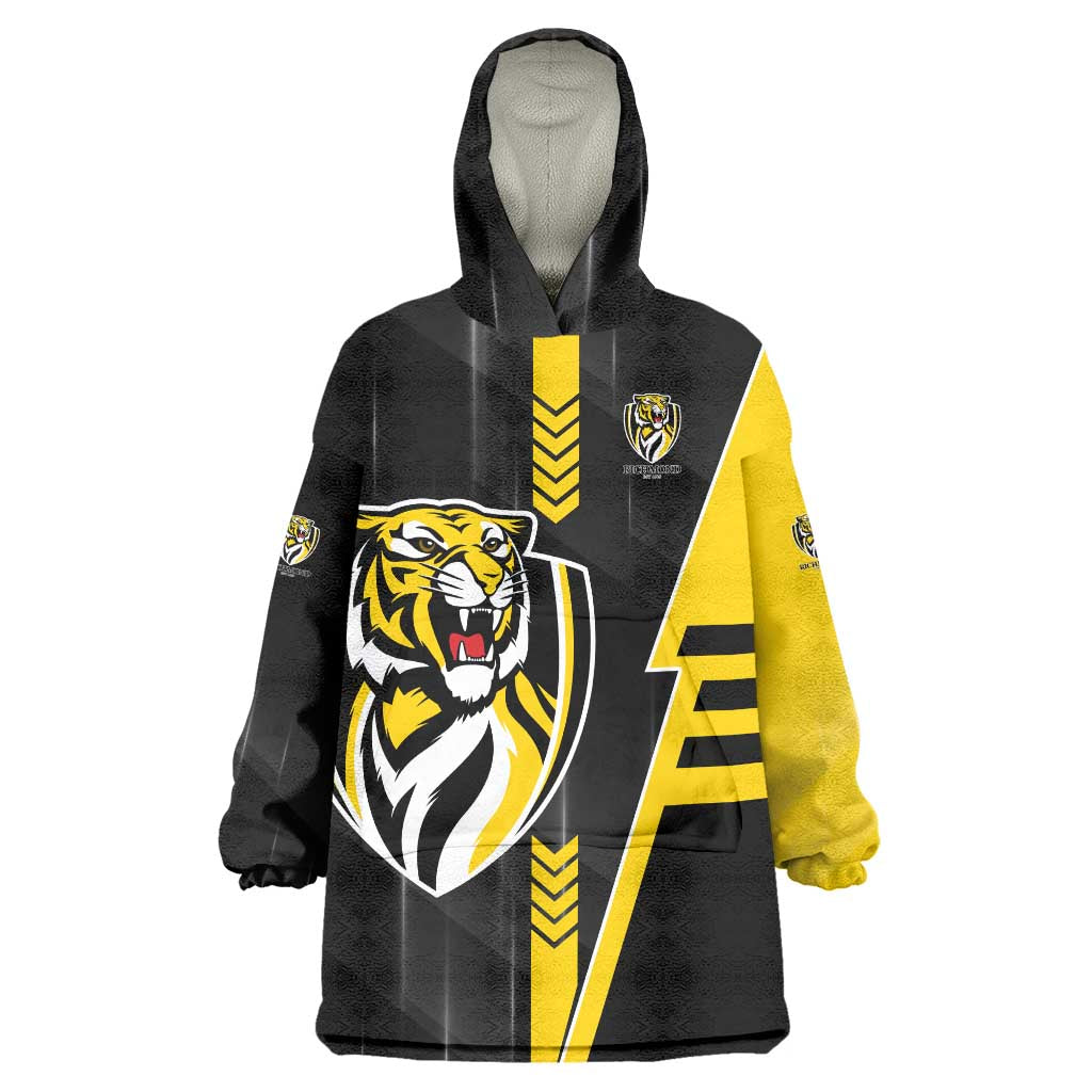 Personalized Richmond Tigers Wearable Blanket Hoodie Modern Geometric Sports Graphic Style