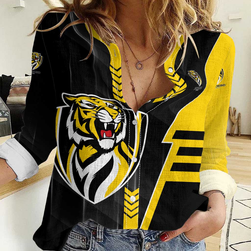 Personalized Richmond Tigers Women Casual Shirt Modern Geometric Sports Graphic Style
