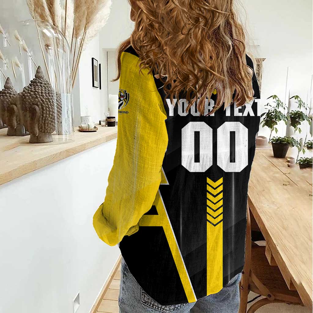 Personalized Richmond Tigers Women Casual Shirt Modern Geometric Sports Graphic Style