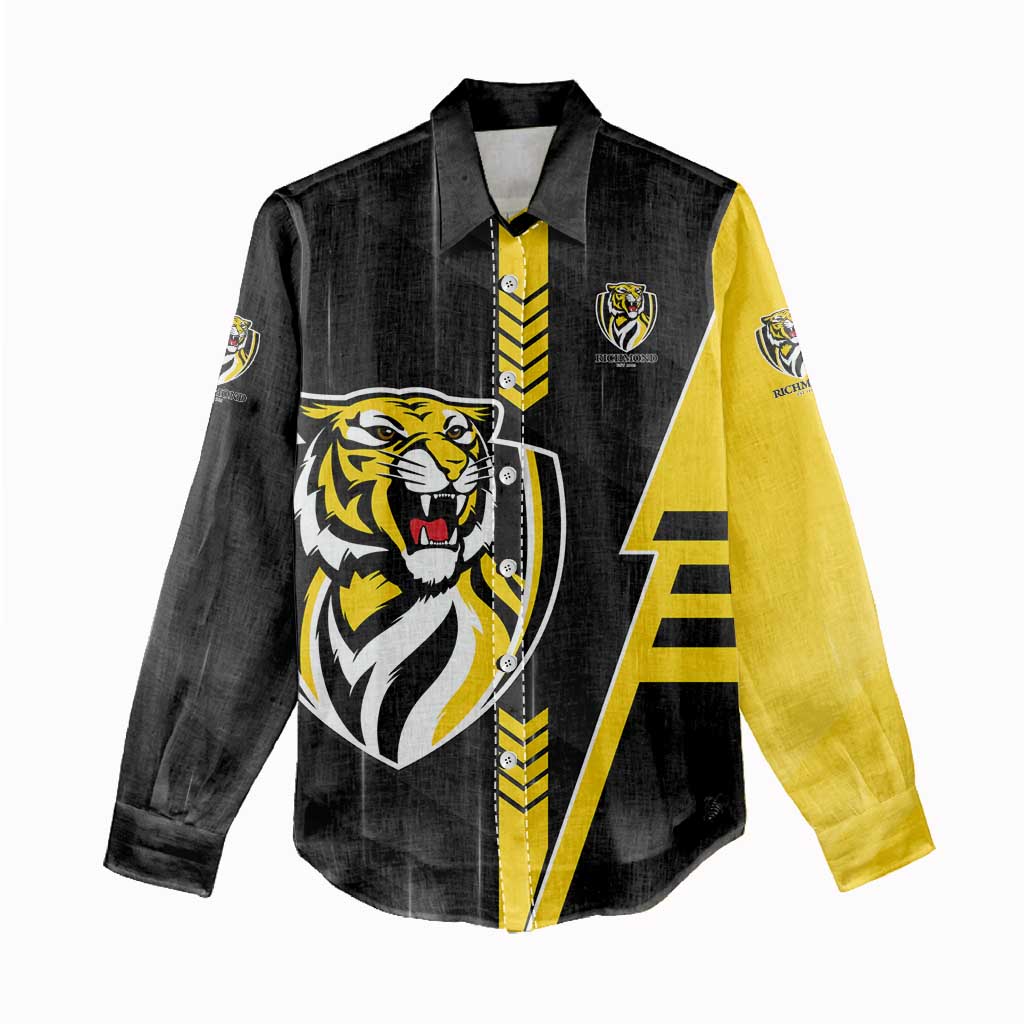 Personalized Richmond Tigers Women Casual Shirt Modern Geometric Sports Graphic Style