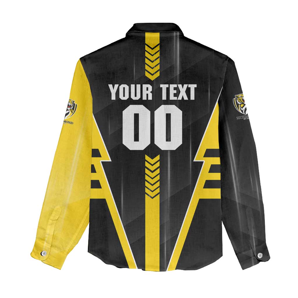 Personalized Richmond Tigers Women Casual Shirt Modern Geometric Sports Graphic Style