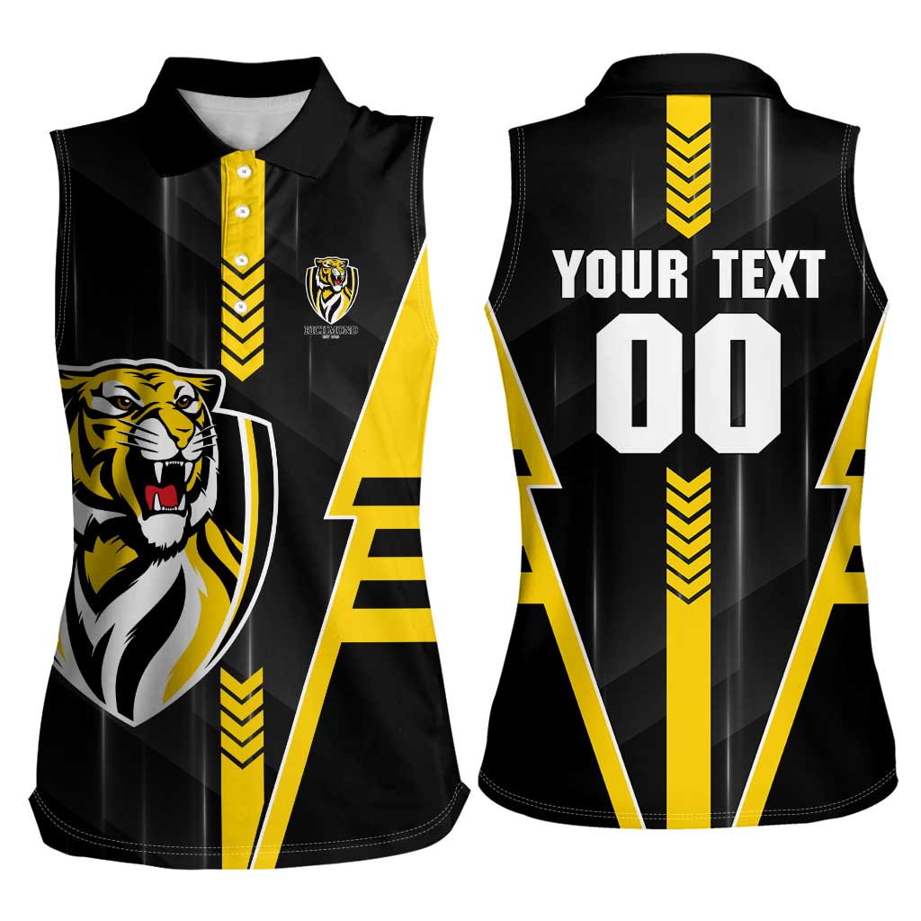 Personalized Richmond Tigers Women Sleeveless Polo Shirt Modern Geometric Sports Graphic Style