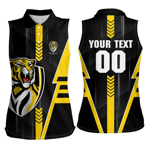 Personalized Richmond Tigers Women Sleeveless Polo Shirt Modern Geometric Sports Graphic Style