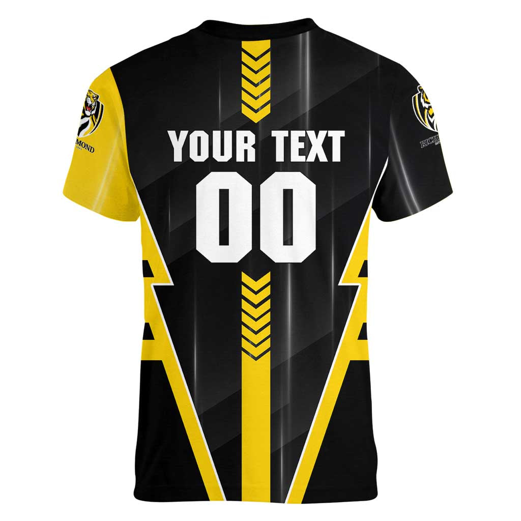 Personalized Richmond Tigers Women V-Neck T-Shirt Modern Geometric Sports Graphic Style