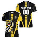 Personalized Richmond Tigers Women V-Neck T-Shirt Modern Geometric Sports Graphic Style