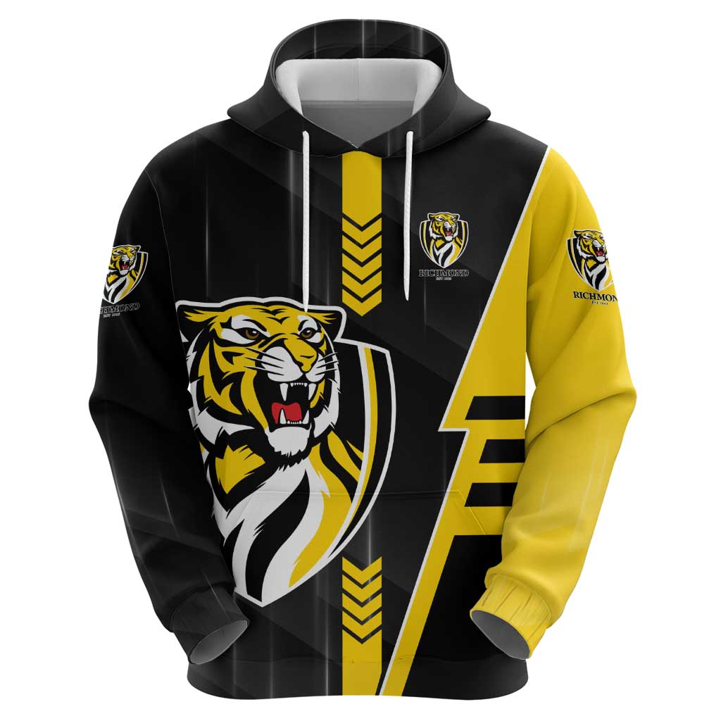 Personalized Richmond Tigers Zip Hoodie Modern Geometric Sports Graphic Style
