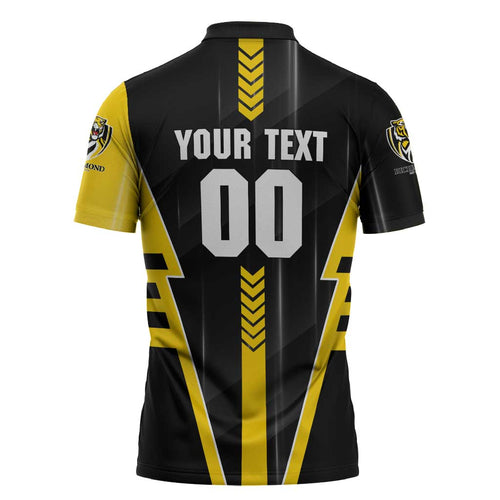 Personalized Richmond Tigers Zipper Polo Shirt Modern Geometric Sports Graphic Style