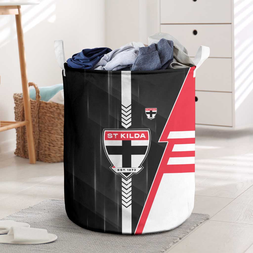 St Kilda Saints Laundry Basket Modern Geometric Sports Graphic Style