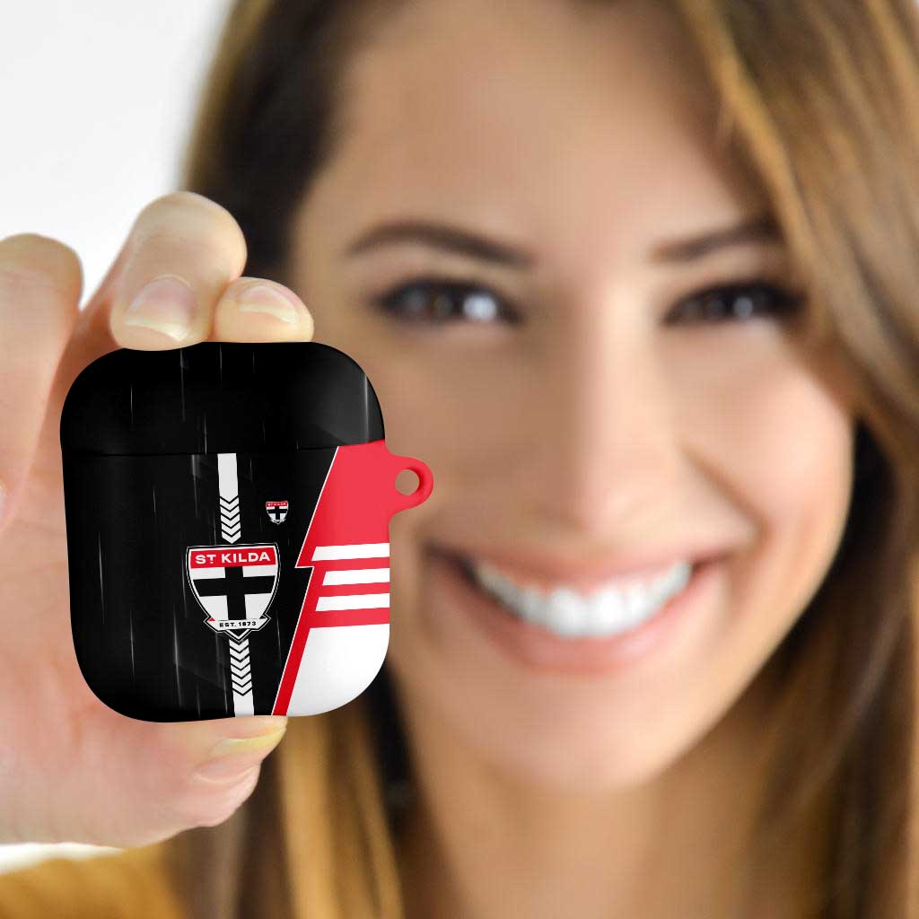St Kilda Saints AirPods Case Modern Geometric Sports Graphic Style