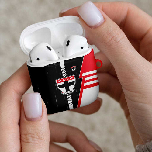 St Kilda Saints AirPods Case Modern Geometric Sports Graphic Style