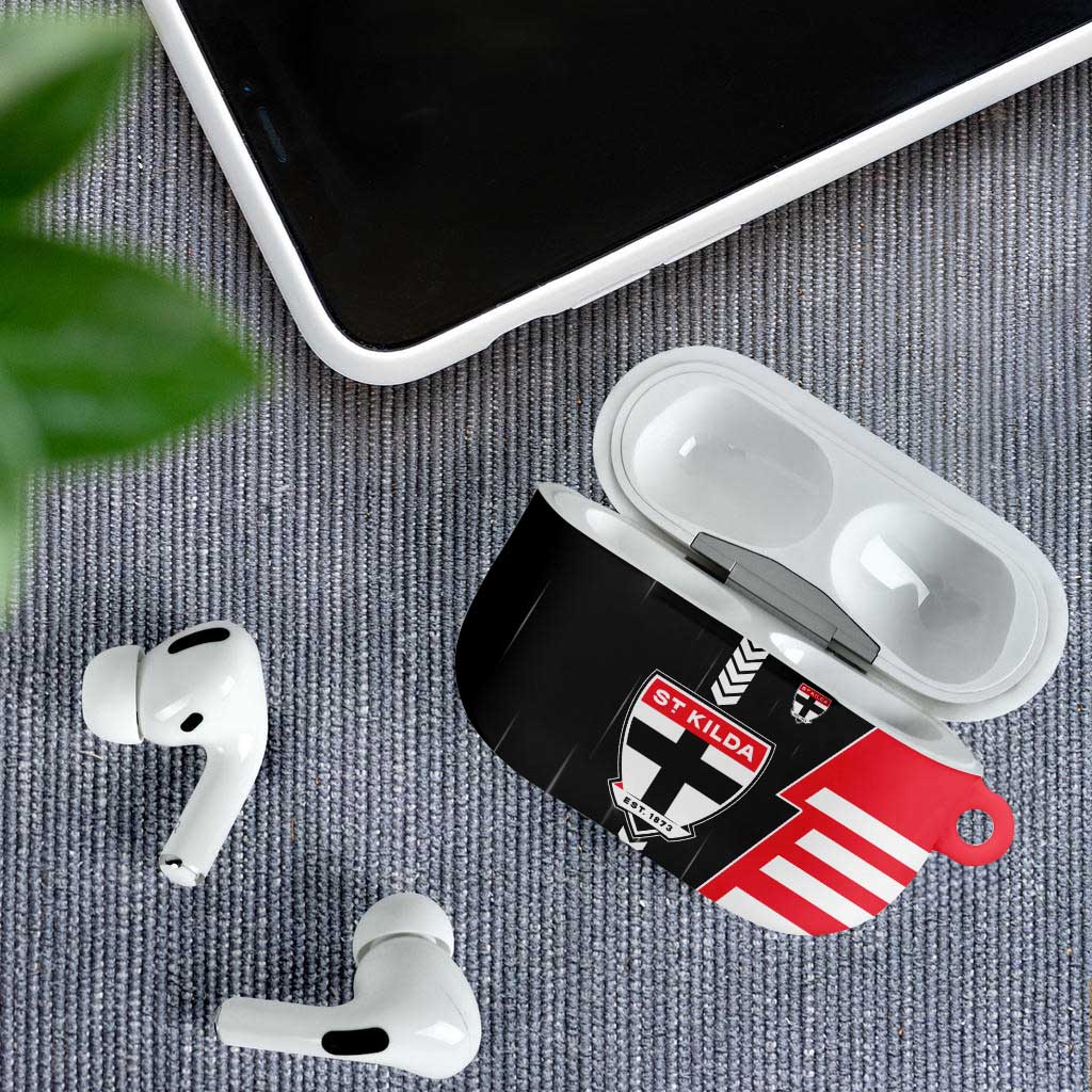 St Kilda Saints AirPods Case Modern Geometric Sports Graphic Style