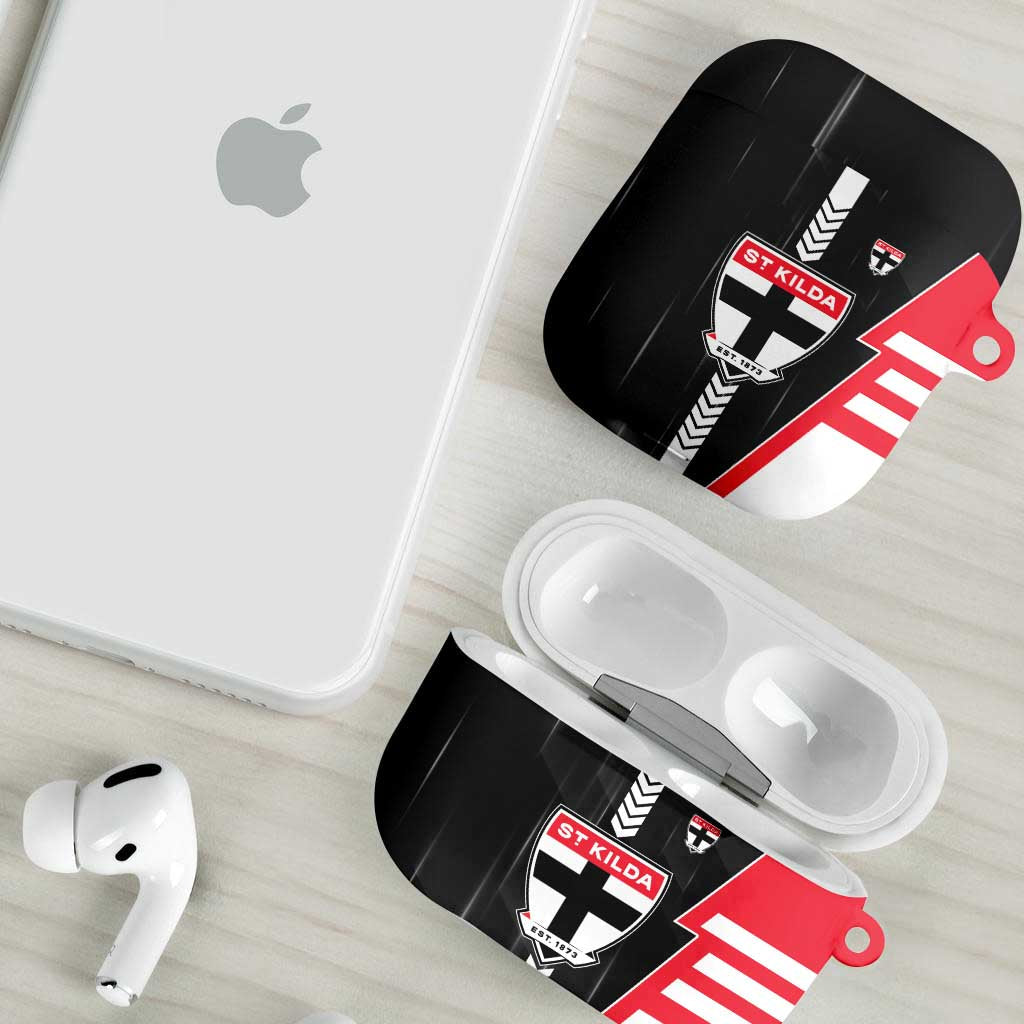 St Kilda Saints AirPods Case Modern Geometric Sports Graphic Style