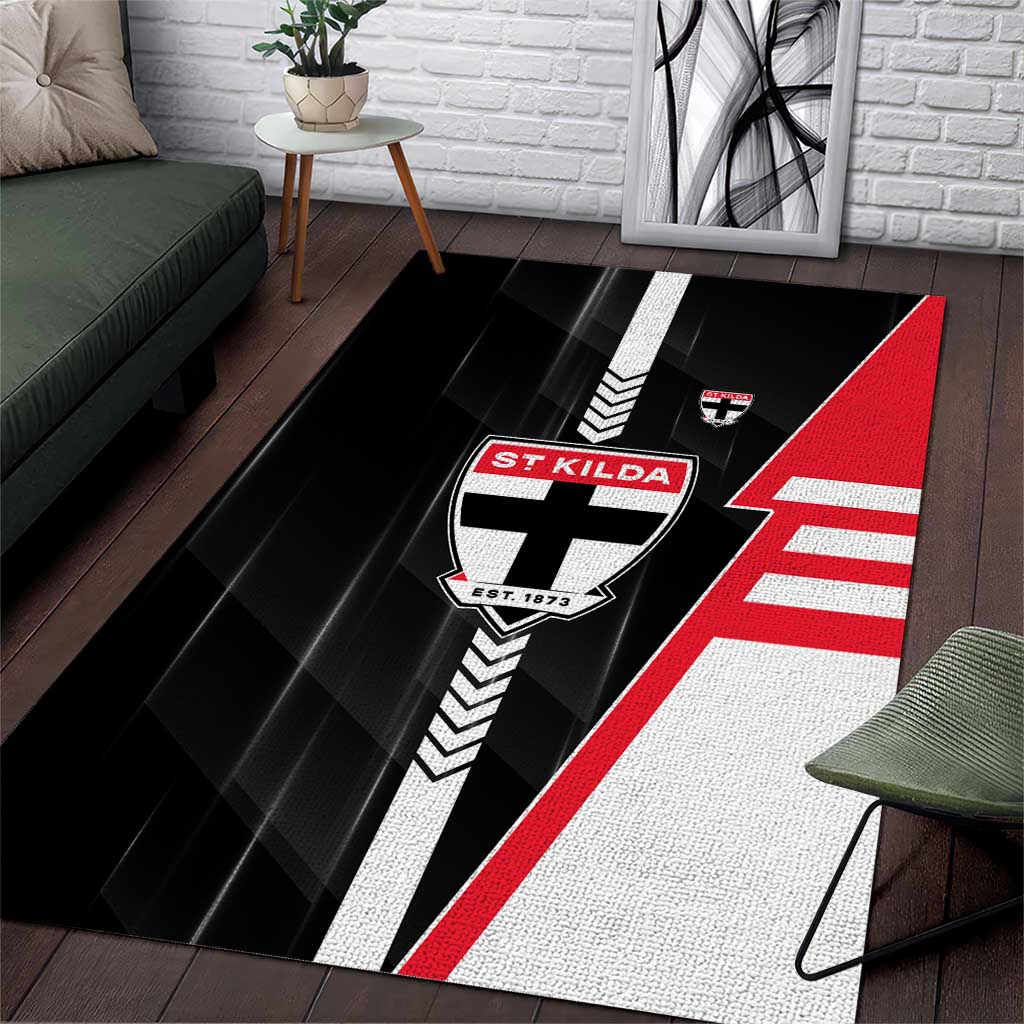 St Kilda Saints Area Rug Modern Geometric Sports Graphic Style