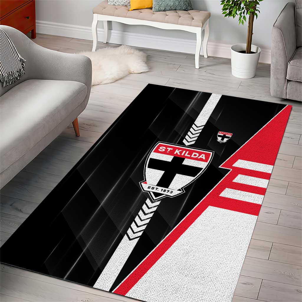 St Kilda Saints Area Rug Modern Geometric Sports Graphic Style