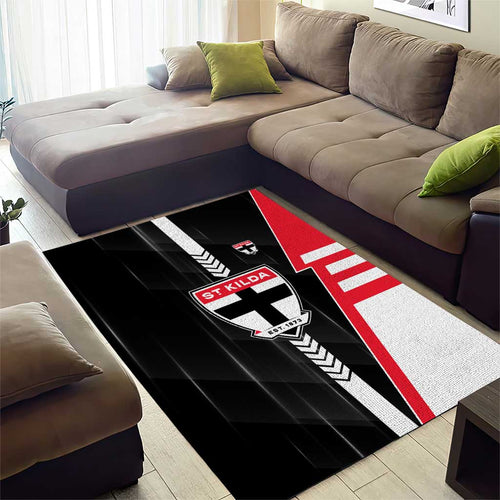 St Kilda Saints Area Rug Modern Geometric Sports Graphic Style