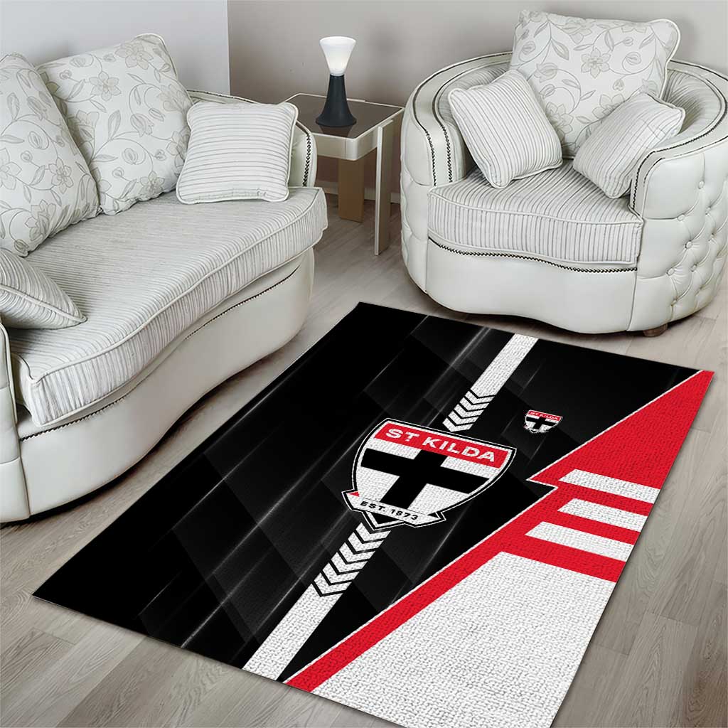 St Kilda Saints Area Rug Modern Geometric Sports Graphic Style