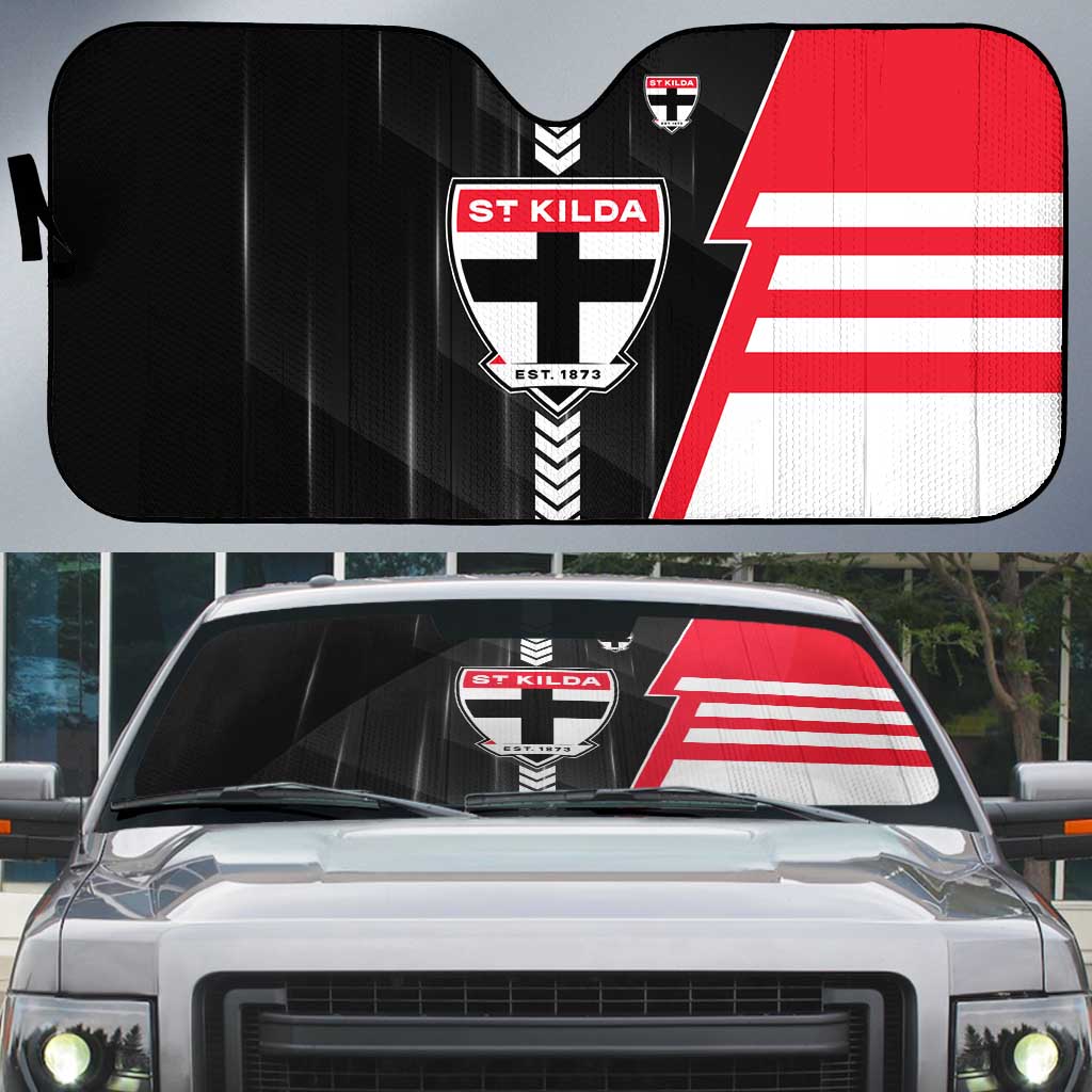 St Kilda Saints Auto Sun Shade Modern Geometric Sports Graphic Style