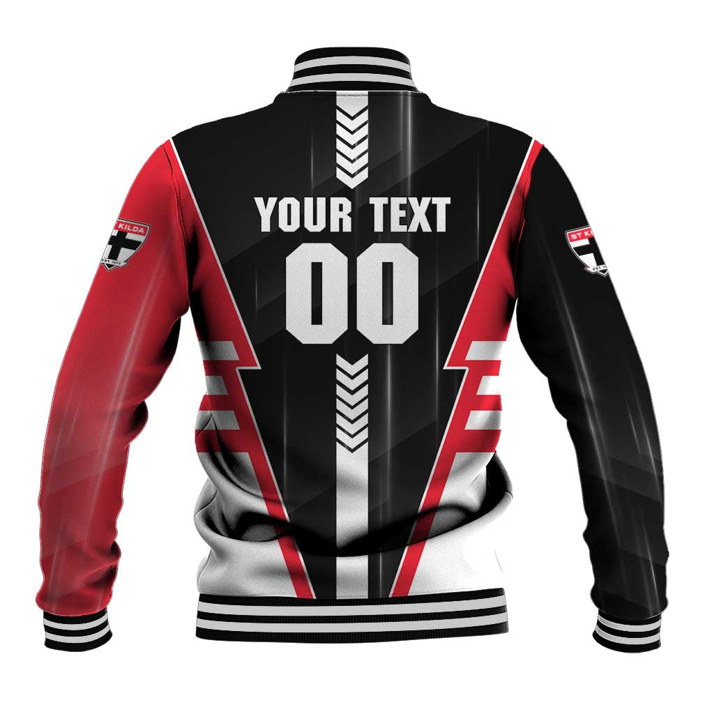Personalized St Kilda Saints Baseball Jacket Modern Geometric Sports Graphic Style