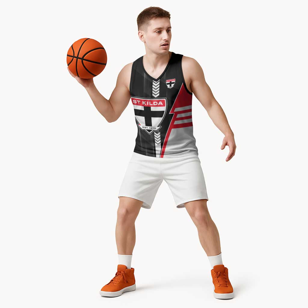 Personalized St Kilda Saints Basketball Jersey Modern Geometric Sports Graphic Style