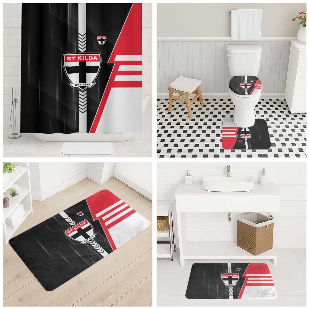 St Kilda Saints Bathroom Set Modern Geometric Sports Graphic Style