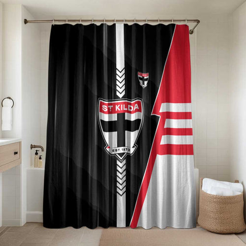 St Kilda Saints Bathroom Set Modern Geometric Sports Graphic Style