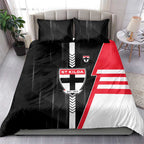 St Kilda Saints Bedding Set Modern Geometric Sports Graphic Style