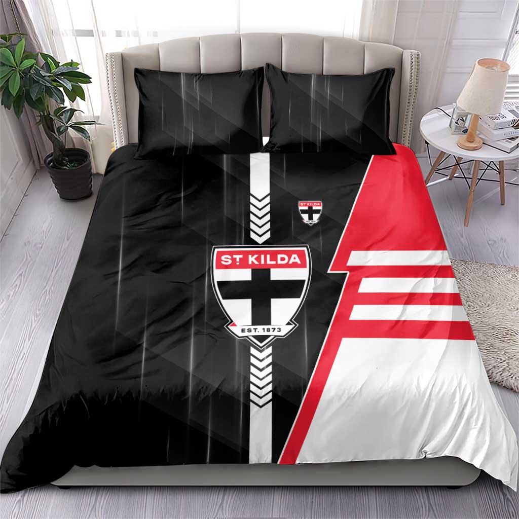 St Kilda Saints Bedding Set Modern Geometric Sports Graphic Style