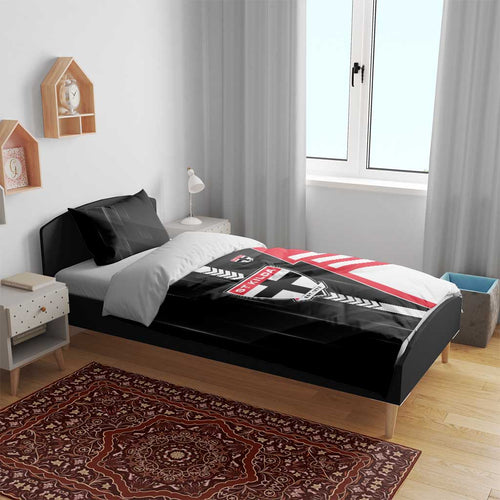 St Kilda Saints Bedding Set Modern Geometric Sports Graphic Style