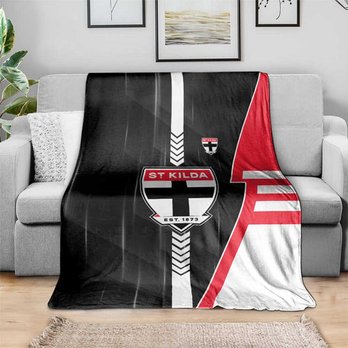 St Kilda Saints Blanket Modern Geometric Sports Graphic Style